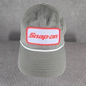 Snap-on Mens OSFA Olive Green Rope Logo Patch Snapback Trucker Hat